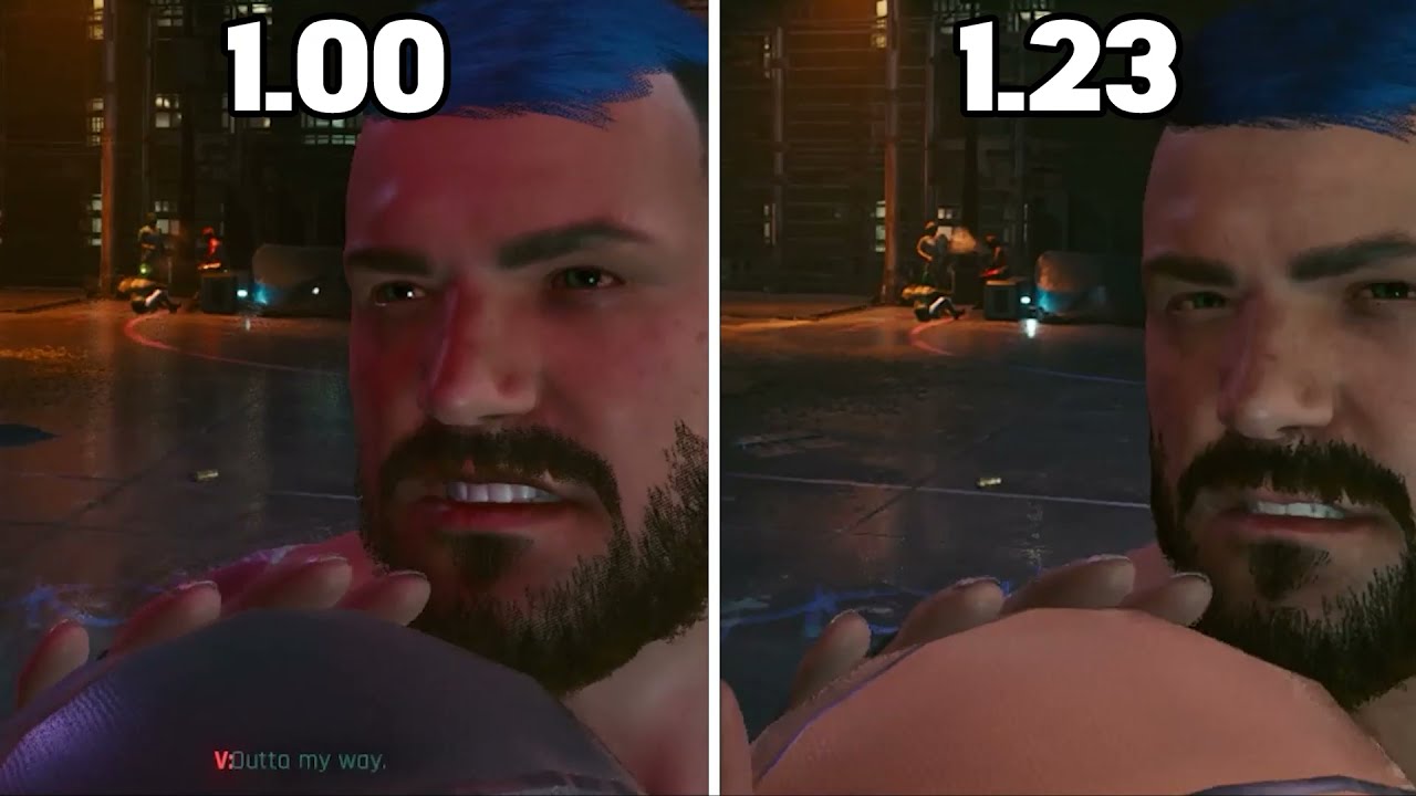 CYBERPUNK 2077 PS4 1 00 Vs 1 23 Launch Version Vs Current Patch