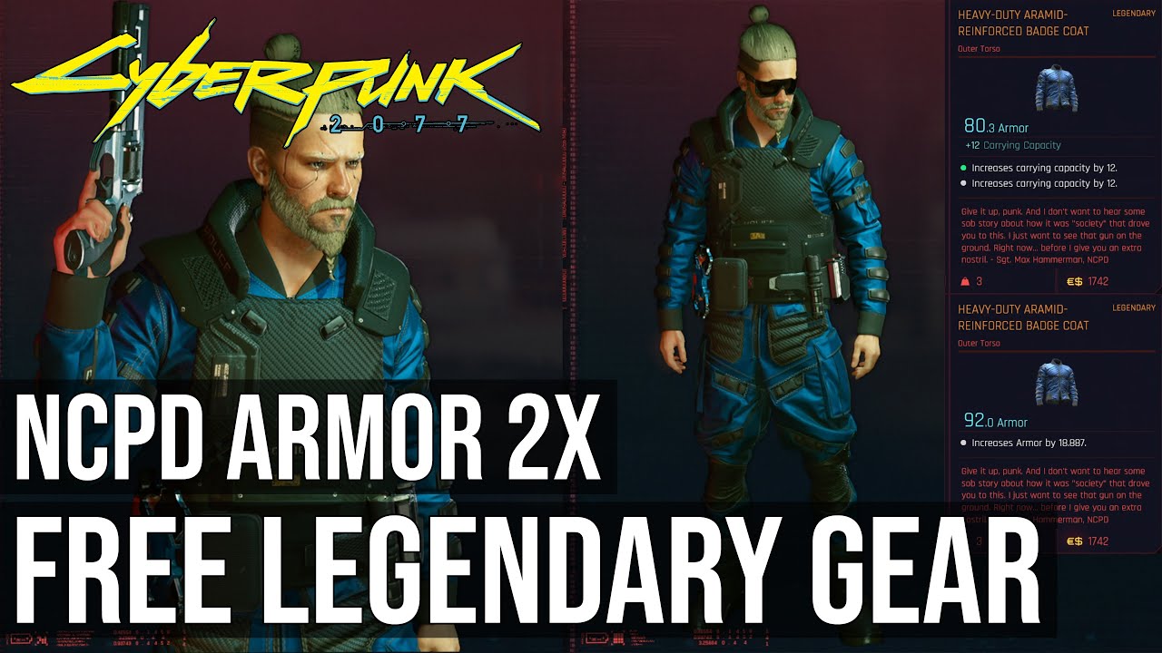 Free Legendary NCPD Gear Armor NCPD Outer Torso Location