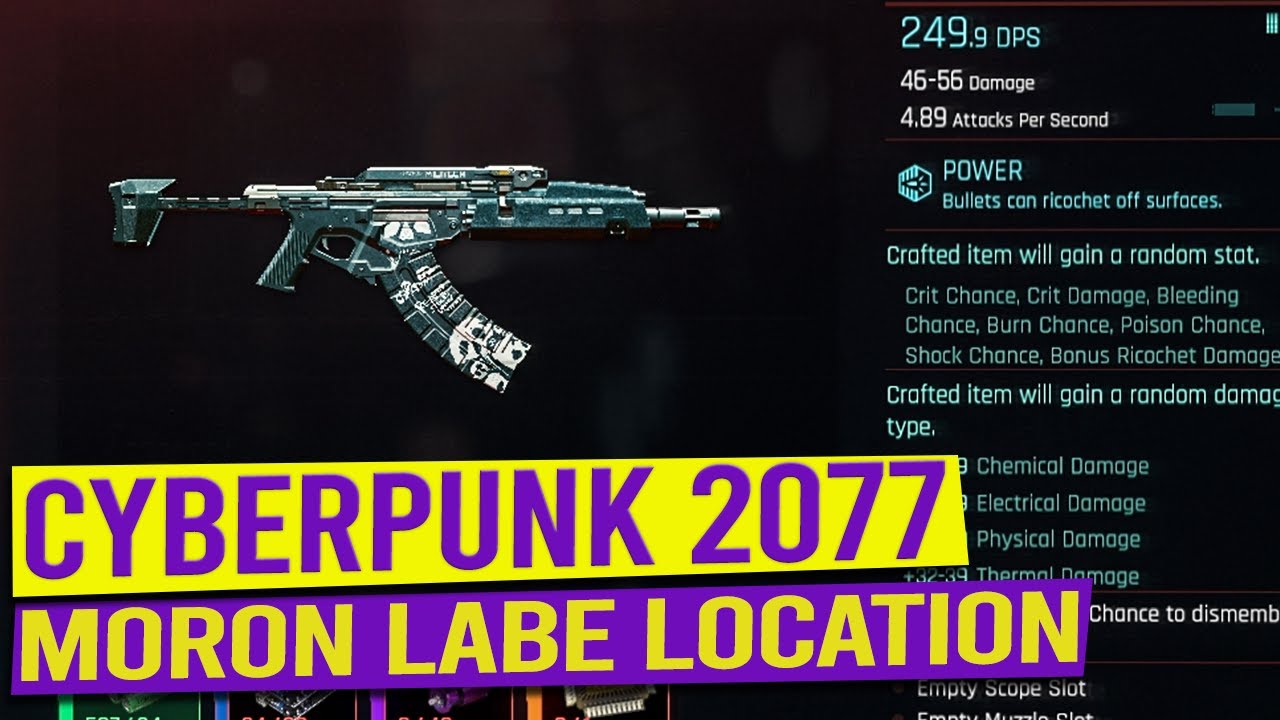 MORON LABE Iconic Assault Rifle Spec Location CYBERPUNK 2077