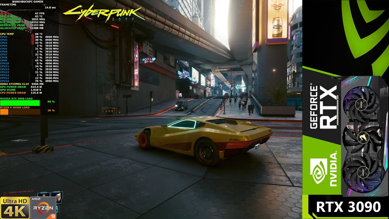 Cyberpunk 2077 Ultra Settings Performance Mode DLSS 4K RTX 3090