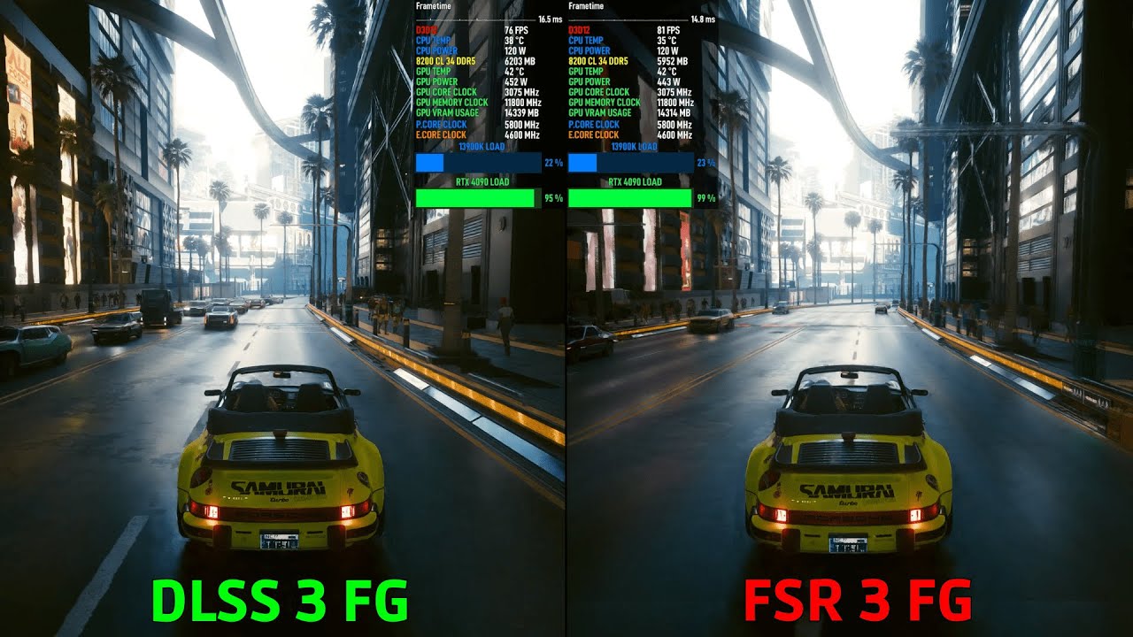 Cyberpunk 2077 FSR 3 Frame Generation MOD Vs DLSS 3 Path Tracing