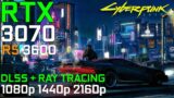 Cyberpunk 2077 | RTX 3070 + Ryzen 5 3600 | Ray Tracing + DLSS | 1080p 1440p 2160p
