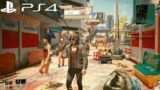 CYBERPUNK 2077 PATCH 1.06 PS4 Slim Gameplay & Graphics – Walking around Night City (1080p 60FPS)