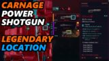 Carnage – Free Legendary Power Shotgun Item Location in Cyberpunk 2077
