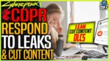 Cyberpunk 2077: CDPR RESPOND TO LEAK – DLCS / CUT CONTENT – (CD Projekt Red Response To DEV LEAK)