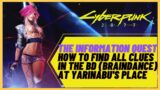 Cyberpunk 2077 – The Information – All the clues location in the BD (Braindance) at Yarinabu's place