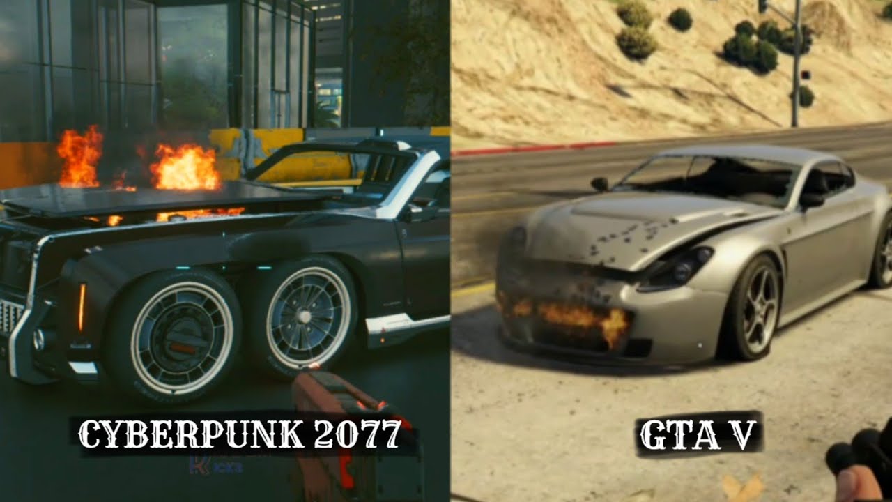 GTA V vs. Cyberpunk 2077 - Car Burst Effects - Cyberpunk 2077 videos