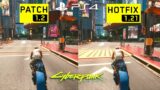 CYBERPUNK 2077 PATCH 1.2 VS HOTFIX 1.21 PS4 Gameplay & Graphics Comparison! (Free Roam Night City)
