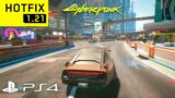 CYBERPUNK 2077 HOTFIX 1.21 PS4 Slim Gameplay Performance & Graphics! (Customized Car in Night City)