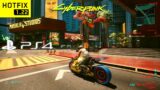 CYBERPUNK 2077 PATCH 1.22 HOTFIX PS4 Slim Gameplay Performance & Graphics (Superbike in Night City)