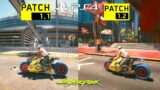 CYBERPUNK 2077 PS4 PATCH 1.2 VS 1.11 Gameplay Performance & Graphics Comparison #2 (Free Roam)