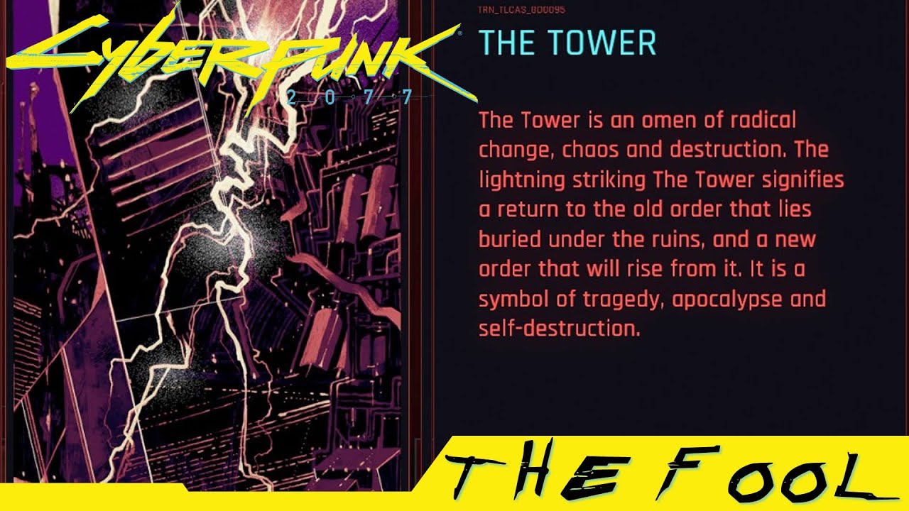 Cyberpunk 2077 Fool on the Hill Tarot The Tower Corpo Plaza