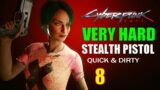 Cyberpunk 2077 Walkthrough VERY HARD #8, Stealth Pistol Starter Build (100% Crit Chance at Lvl 6!)