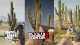 Which game has the best CACTUS? (physics comparison) GTAV, RDR2, Cyberpunk 2077
