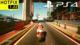 CYBERPUNK 2077 PATCH 1.22 HOTFIX PS4 Slim Gameplay Performance & Graphics (Akira Bike in Night City)