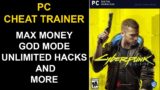 Cheat trainer for Cyberpunk 2077 on PC