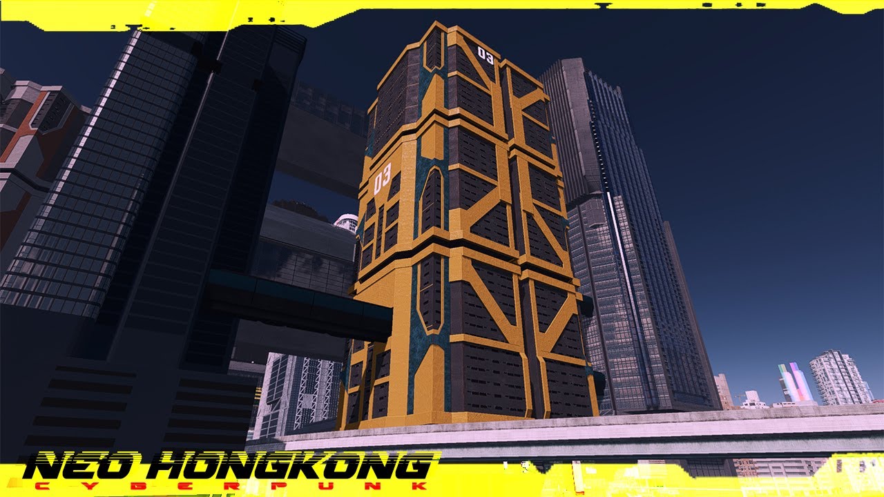 Cities Skylines : Cyberpunk City Neo HongKong / Mega Building ...