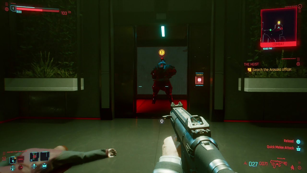 Cyberpunk 2077 Arasaka Officer Elevator Bug (The Heist Job