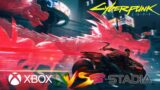 Cyberpunk 2077 – Xbox Series X vs Stadia Graphics Comparison Gameplay