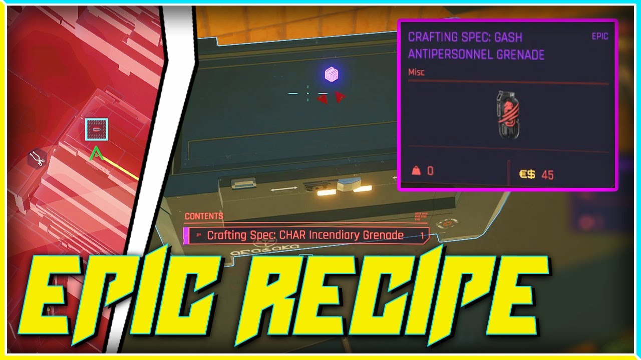 Epic "GASH Antipersonnel Grenade" Crafting Recipe Location Guide