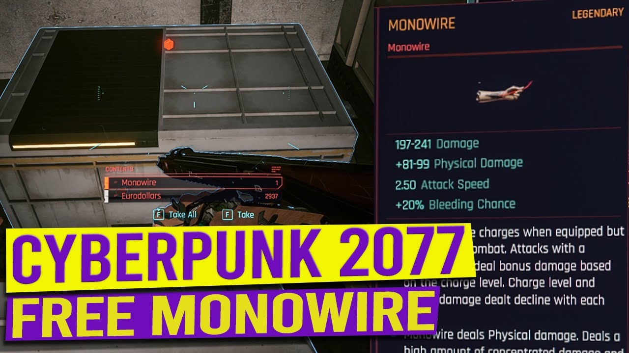 Free Legendary Monowire Location CYBERPUNK 2077 Cyberpunk 2077 Videos   Free Legendary Monowire Location CYBERPUNK 2077 