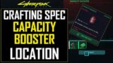 Cyberpunk 2077 – Capacity Booster Crafting Spec Location – 50% more inventory space