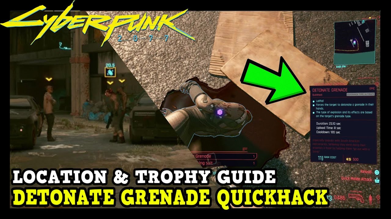 Cyberpunk 2077 Detonate Grenade Quickhack Location & Daemon In The