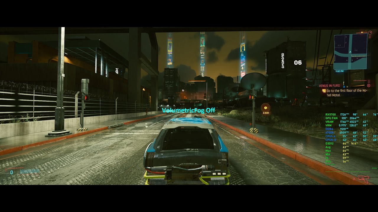 Cyberpunk 2077 FPS Boost Volumetric Fog OFF Blur / Haze / Street Lights Fix & Testing