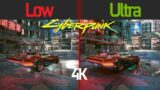 Cyberpunk 2077 Low vs Ultra (Ray Tracing ON) 4K