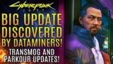 Cyberpunk 2077 – Big Update Discovered by Dataminers!  New Transmog System and Parkour Updates!