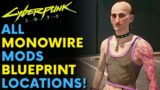 Cyberpunk 2077 – ALL MONOWIRE MODS CRAFTING SPEC LOCATIONS! | Patch 1.52 | Cyberware Mods Guide