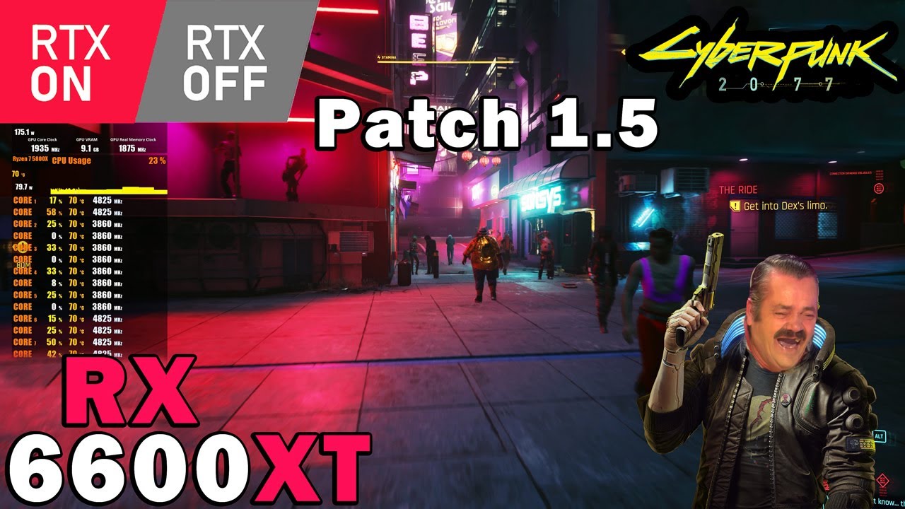 Cyberpunk 2077 v1.5 DF Optimized Settings RX 6600XT R7 5800X