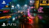 Cyberpunk 2077 Night City Heavy Rain1.6 Patch LOOKS ABSOLUTELY AMAZING on PS5 Ray Tracing | HDR 4K!