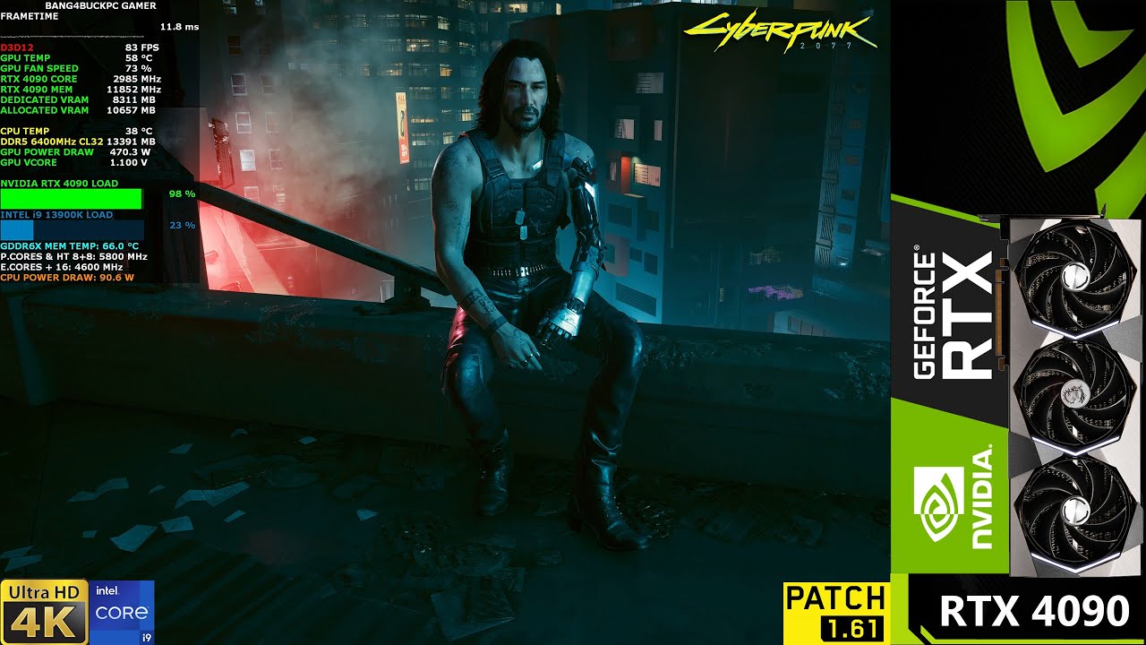 Cyberpunk 2077 Native 4k No Ray Tracing Rtx 4090 I9 13900k 5 8ghz