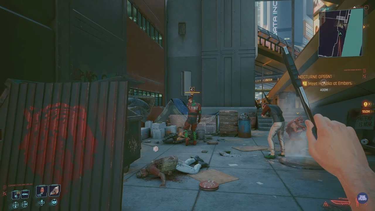 Throwing multiple knives while saving a girl Cyberpunk 2077