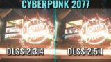 Cyberpunk 2077 – DLSS 2.5.1 vs 2.3.4 – 1440p – Side by side comparison