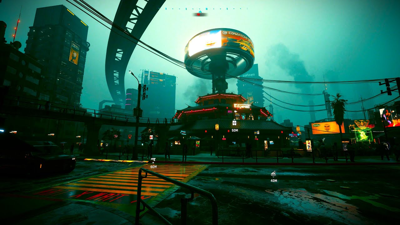 [4K] CYBERPUNK 2077 Kabuki Market Rain Walk DLSS 3 Ultra Graphics