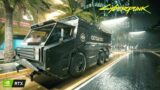 Realistic Truck Drive in the Rain | Cyberpunk 2077 4K Ultra Graphics | RTX 4090 | Relaxing Driving