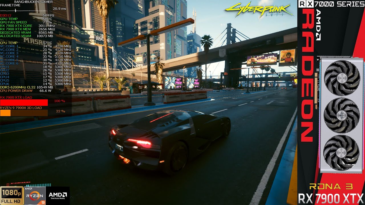 Cyberpunk 2077 Path Tracing Optimised Settings Fsr 1080p Rx 7900 Xtx