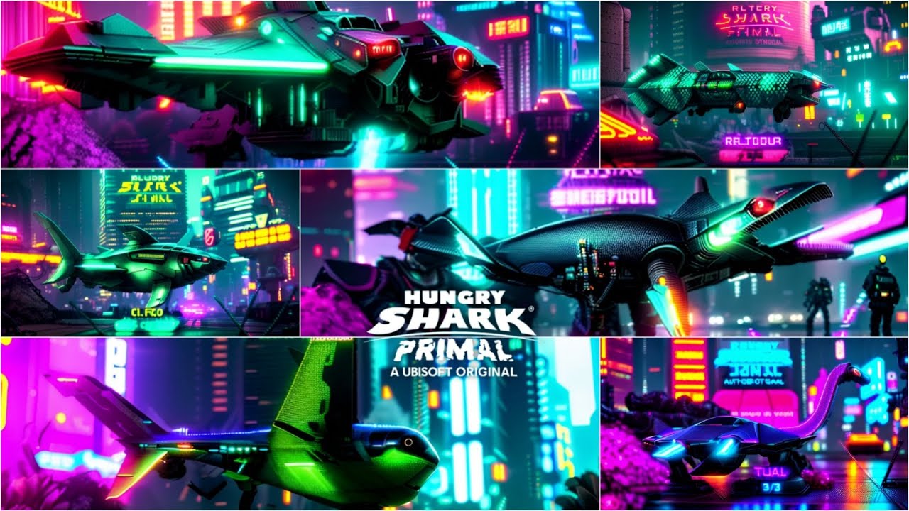 ALL HUNGRY SHARK PRIMAL TURN INTO CYBERPUNK 2077 Cyberpunk 2077 videos