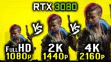 Cyberpunk 2077 – 1080p vs 1440p vs 2160p 4K | RTX 3080 – HD vs 2K vs 4K on CP 2077