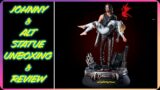 Unboxing and Review of CD Projekt Red Cyberpunk 2077 Johnny Silverhand holding Alt Cunningham Statue