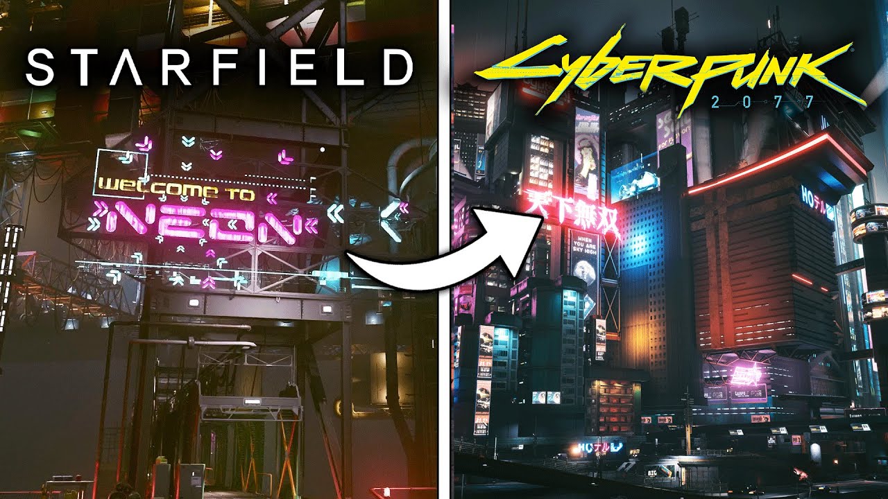 CYBERPUNK 2077 vs STARFIELD - Night City VS Neon City (4K Showcase ...