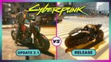 Cyberpunk 2077 2.1 Update vs Release – Gameplay Physics and Details Comparison