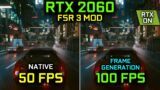Frame Generation on RTX 2060 | FSR 3 Mod on Cyberpunk 2077 | Huge FPS gain!