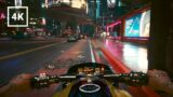 Cyberpunk 2077 Motorcycle Driving around the Night City | 4K Ultra (Realistic Driving)