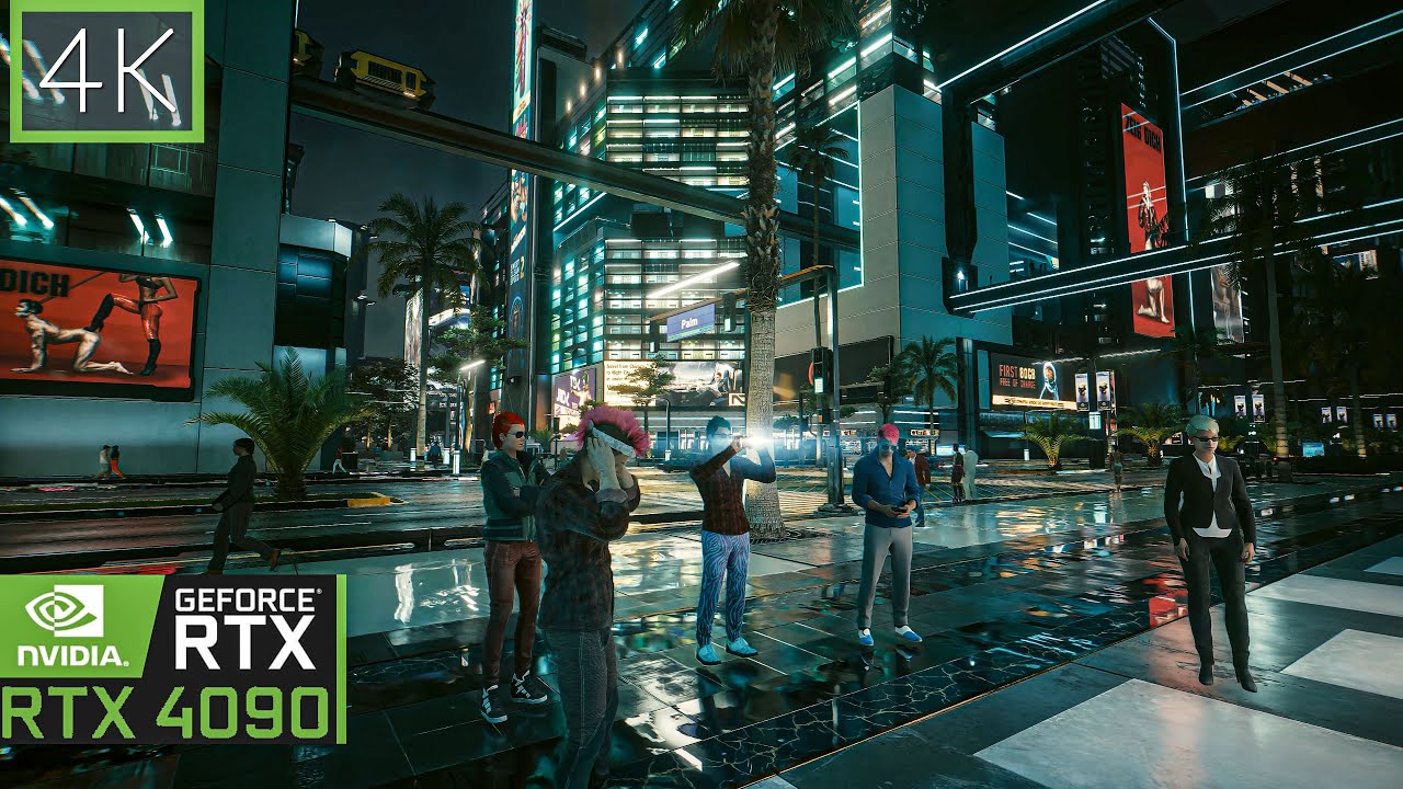 4K Ambient walk around Cyberpunk 2077 I RTX 4090 Path Tracing AI DLSS 3 ...